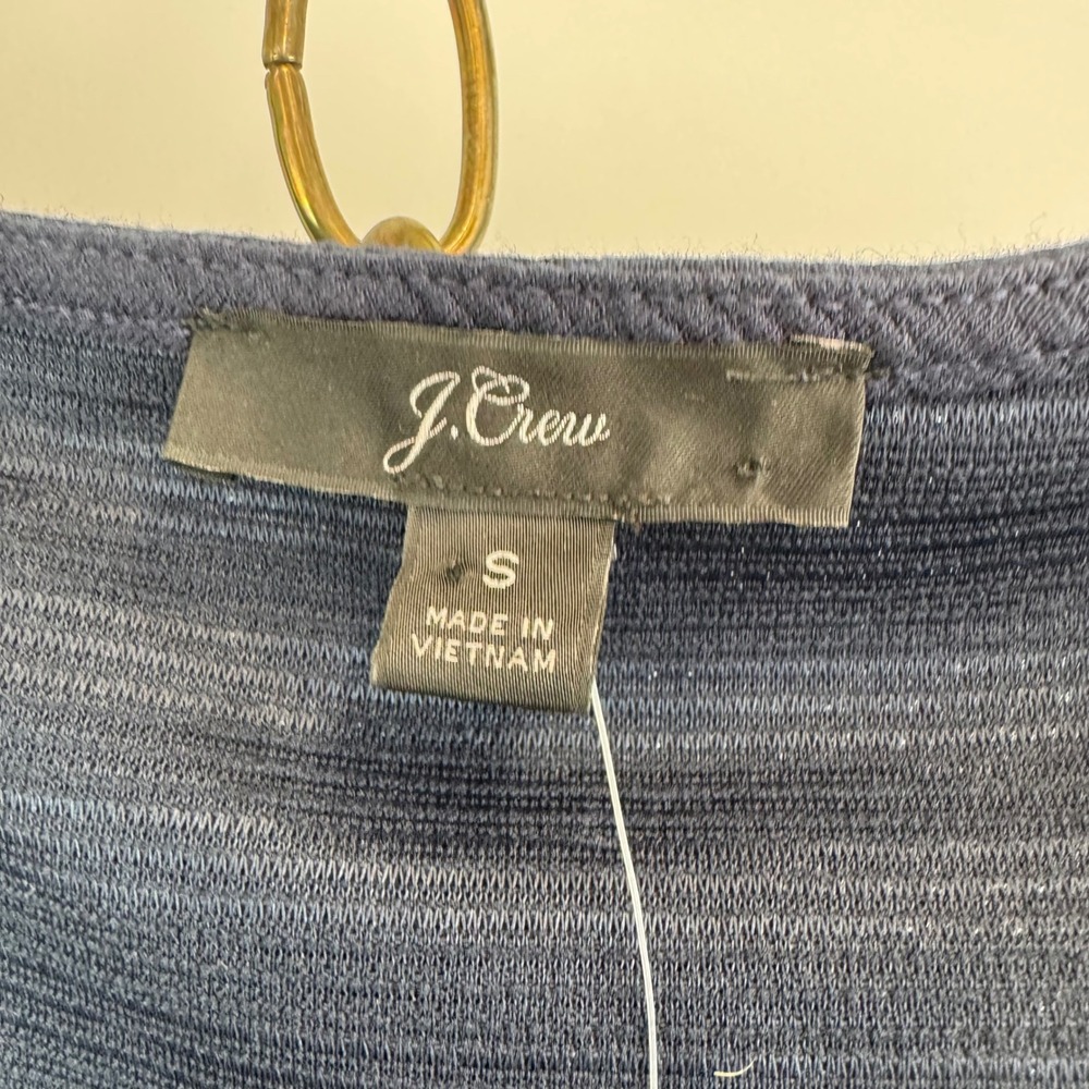 J.Crew Tank Top Women's Small Navy Button Front Tie Waist L8137 NWT - Picture 3 of 16